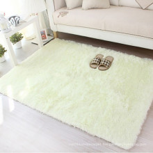 white microfiber polyester shaggy tile carpet floor decoration